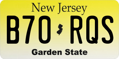 NJ license plate B70RQS