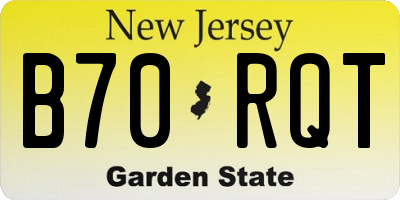 NJ license plate B70RQT
