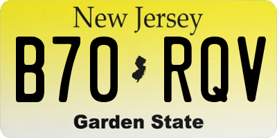 NJ license plate B70RQV