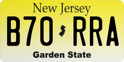 NJ license plate B70RRA