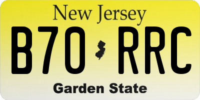 NJ license plate B70RRC