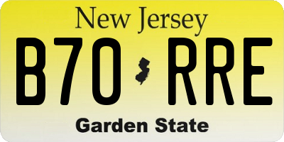 NJ license plate B70RRE