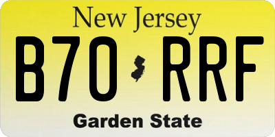 NJ license plate B70RRF
