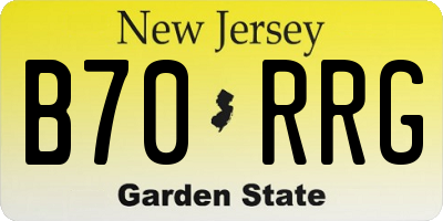 NJ license plate B70RRG