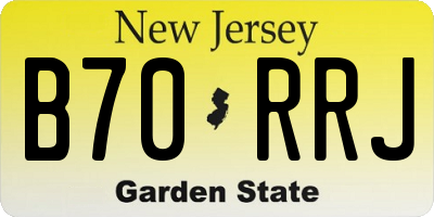 NJ license plate B70RRJ
