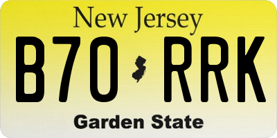 NJ license plate B70RRK
