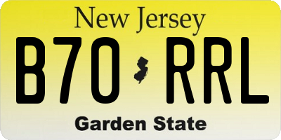 NJ license plate B70RRL