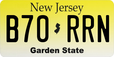 NJ license plate B70RRN