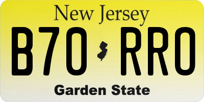NJ license plate B70RRO
