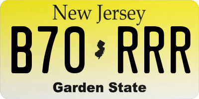 NJ license plate B70RRR