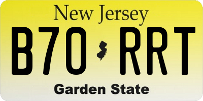 NJ license plate B70RRT