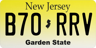 NJ license plate B70RRV