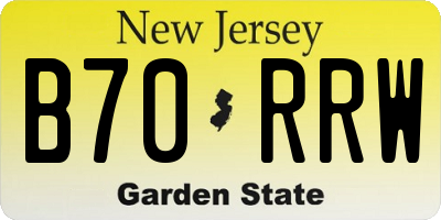NJ license plate B70RRW