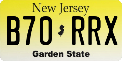 NJ license plate B70RRX