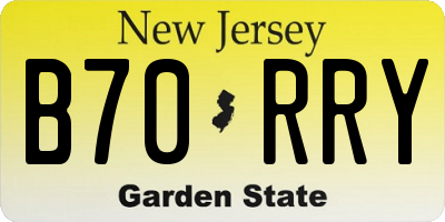 NJ license plate B70RRY