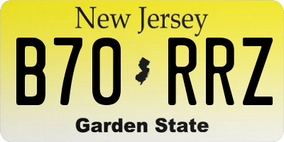NJ license plate B70RRZ
