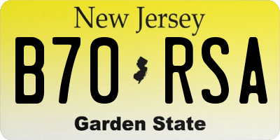NJ license plate B70RSA