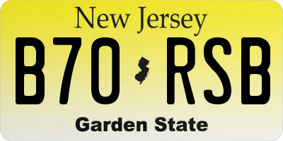NJ license plate B70RSB