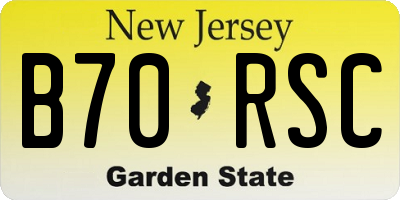 NJ license plate B70RSC