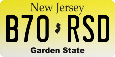 NJ license plate B70RSD
