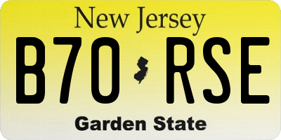 NJ license plate B70RSE