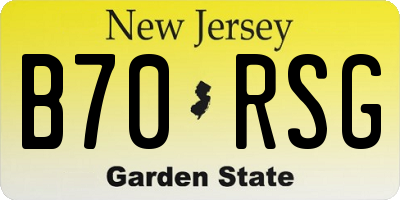 NJ license plate B70RSG