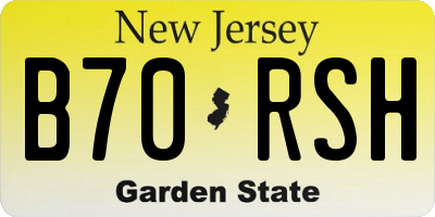 NJ license plate B70RSH
