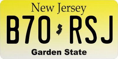 NJ license plate B70RSJ