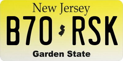 NJ license plate B70RSK