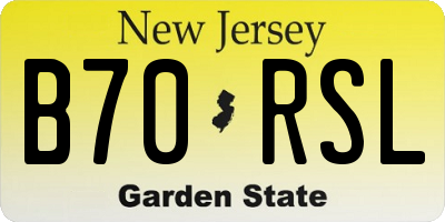 NJ license plate B70RSL