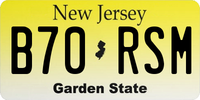 NJ license plate B70RSM