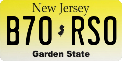 NJ license plate B70RSO