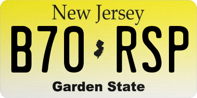 NJ license plate B70RSP
