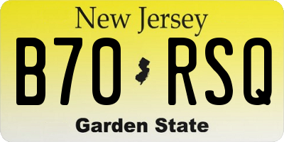 NJ license plate B70RSQ