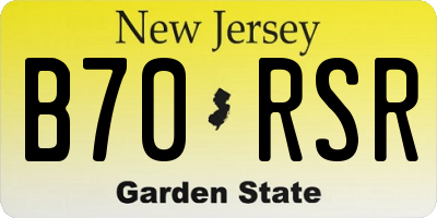 NJ license plate B70RSR