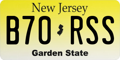 NJ license plate B70RSS