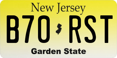 NJ license plate B70RST