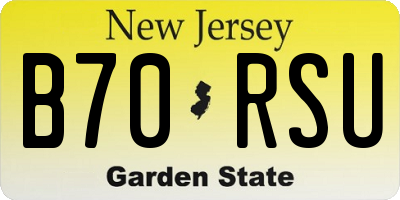 NJ license plate B70RSU