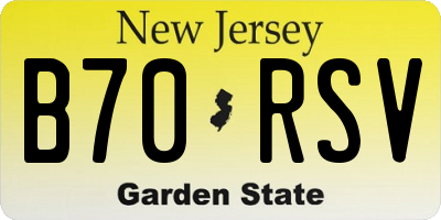 NJ license plate B70RSV