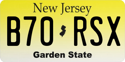 NJ license plate B70RSX