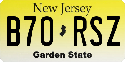 NJ license plate B70RSZ