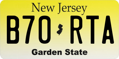 NJ license plate B70RTA