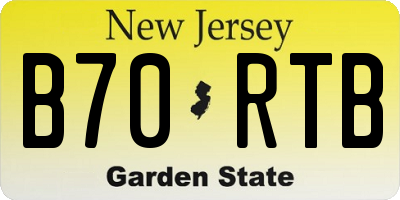 NJ license plate B70RTB