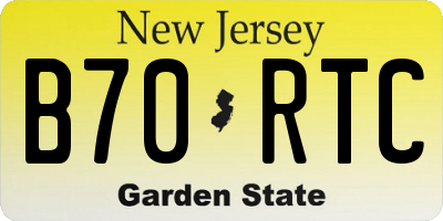 NJ license plate B70RTC
