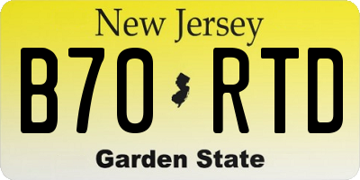 NJ license plate B70RTD
