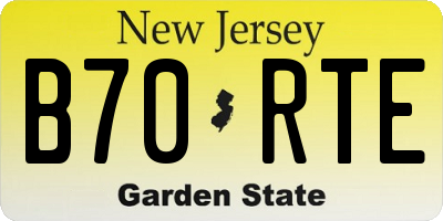 NJ license plate B70RTE