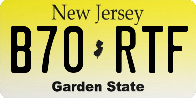 NJ license plate B70RTF