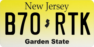 NJ license plate B70RTK