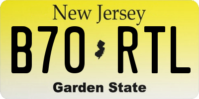 NJ license plate B70RTL