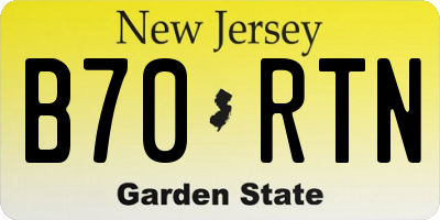 NJ license plate B70RTN